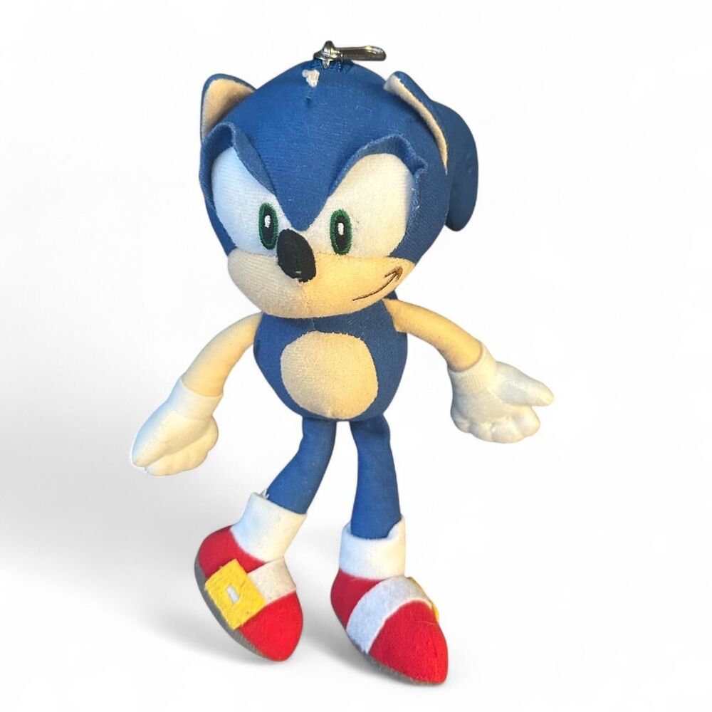 Sonic the Hedgehog Vintage SEGA plush with Keychain Zipper Stuffed Animal 9"